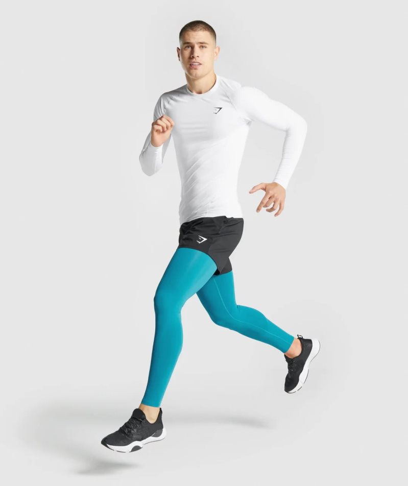 Men's Gymshark Element Baselayer Leggings Turquoise | CA N16850